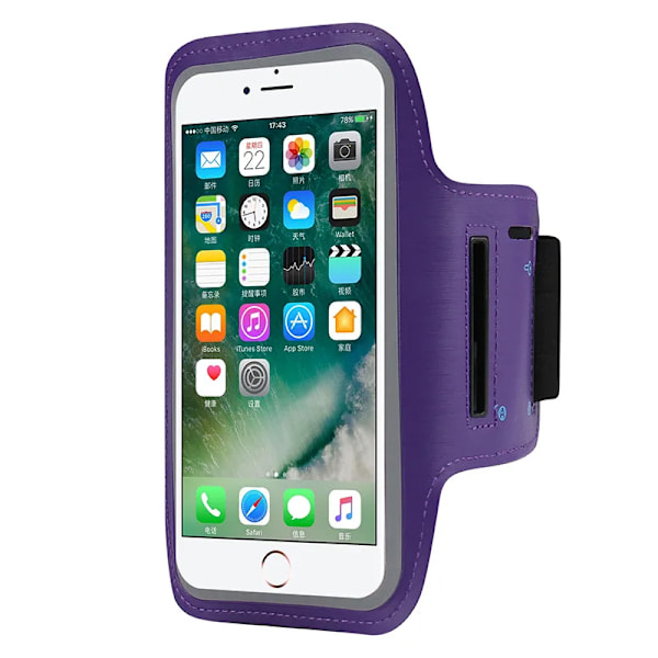 Löpning Sportarmband För iPhone 15 14 13 12 11 Pro Max 14 Plus Samsung S22 S23 Ultra Dragkedja Armväska Fodral För AirPods Pro Purple