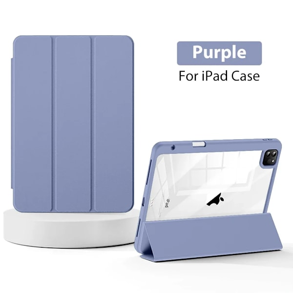 Skal för iPad 10:e 10.9 Generation A16 Pro 11 12.9 13 2025 Funda För iPad Air 5 4 7:e 8:e 9:e 10.2 Mini 6 7 Fodral Pennhållare Purple 7th 8th 9th 10.2