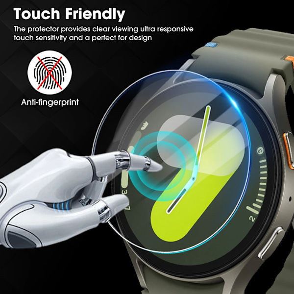 1-4 st Enkel att Installera Härdat Glas för Samsung Galaxy Watch 7 40mm 44mm Watch 7 Ultra 47mm Skärmskydd Anti-repa Film 2 Pack For Watch 7 44mm