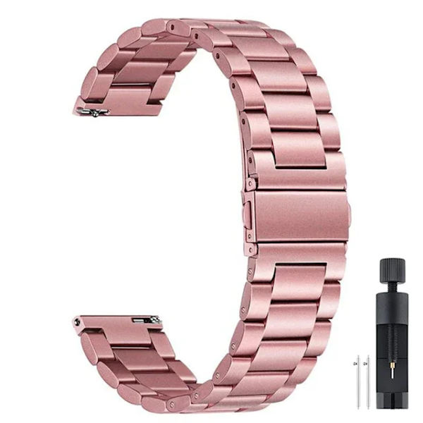 22mm 20mm Metall Klockarmband För Garmin Vivoactive 3 4 5 Forerunner 245 645 158 55 165 745 965 255 256 Armband Venu 3 2 SQ2Music SZ-Pink 20mm width