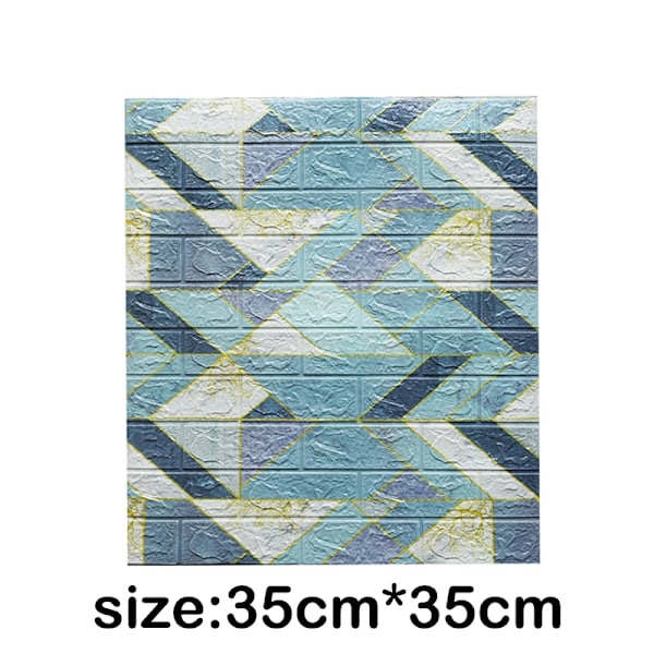 12 st 35*30 cm Högkvalitativa 3D-skumväggspaneler Tegel Retro Tapet Tak Självhäftande Väggpanel Bakgrund Heminredning retro blue yellow 12Pcs 70cmx15cm