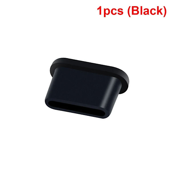 1-10st Typ-C Dammskydd USB Laddningsport Skydd Silikon Anti-damm Skyddsplugg Lock för Samsung Huawei Xiaomi Telefon Dammskydd 1pcs (Black)