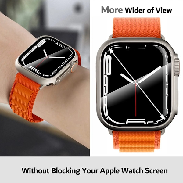 Skärmskydd för Apple Watch 44mm 45mm 40mm 41mm Hårt PC Främre Bakre Stötfångarfodral för iwatch 9 8 7 6 5 4 Ändra Till Ultra silver Series456 SE 44mm