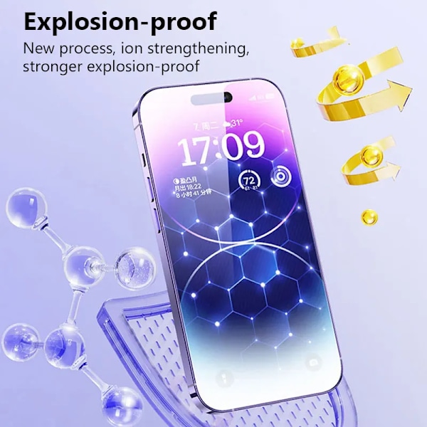 3-pack Härdat Glas för iPhone 15 14 13 12 11 Pro Max Mini X XS Max XR 15 Plus Skärmskydd Film för iPhone 16 Pro Max 16E For iPhone 16 Plus 3PCS Glass