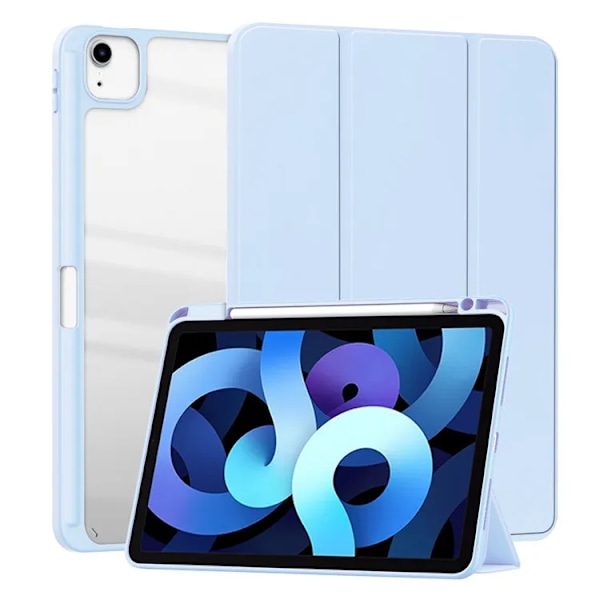 Smart PU-fodral för iPad Air 4:e 5:e iPad 10:e 10.9 Funda för iPad Pro Air 11:e 11 7:e 8:e 9:e 10.2 2 9.7 3 10.5 Transparent Skal Sky Blue iPad 7th 8th 10.2