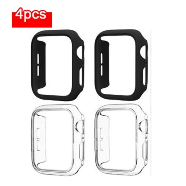 4 st Fodral för Apple Watch Series 7 8 41mm 45mm 40mm Skydd PC-skydd för iWatch Series 6 5 4 38mm 42mm Stötfångarfodral Ingen Skärm A 41mm