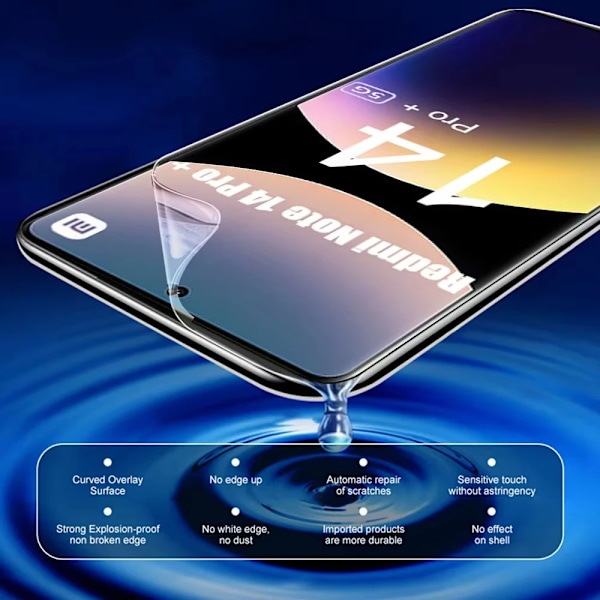4 st Hydrogel Film för Xiaomi Redmi Note 14 Pro Plus 13 12 11 Skärmskydd Redmi 14C 13C A3 A1 A2 Note 14 5G 4G 14s Gel Film Redmi note 13proplus 4pcs hydrogel films