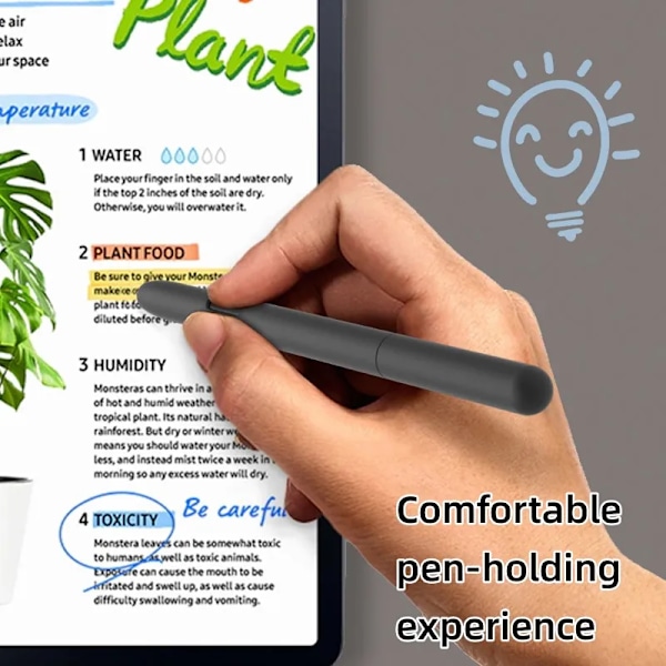 Silikon Pennfodral Tablet Touch Stylus Penna Skydd Enfärgad för Samsung Galaxy Tab S6 Lite S Pen S7 FE S8 Ultra S9 Plus S6 Lite-grey
