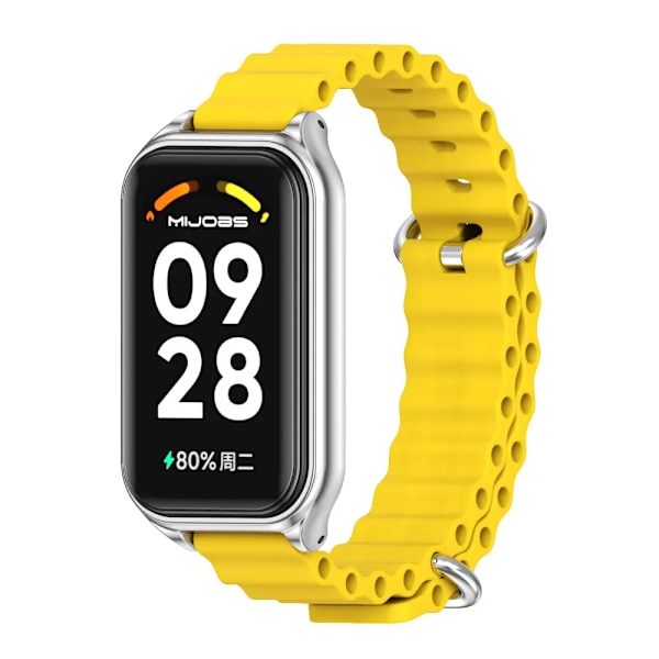 Armband för Xiaomi Smart Band 8 9 Active Armband Mi Band 8 Active Armband Klockarmband Correa Armband Ersättningstillbehör Yellow Silver 2 for Xiaomi 9 Active