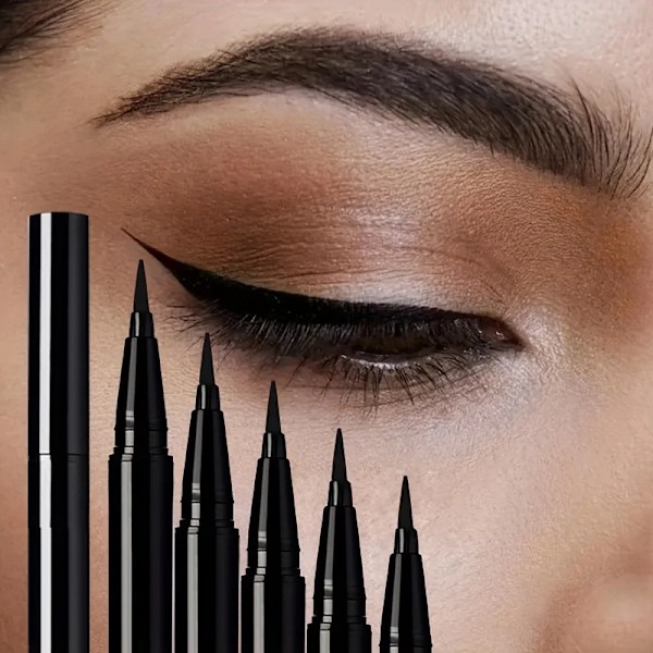 5 st/set Vattentät Kladdfri Flytande Eyeliner, Snabbtorkande & Långvarig Ögonmakeup, Lätt Att Applicera På Nedre Fransarna black Full Size