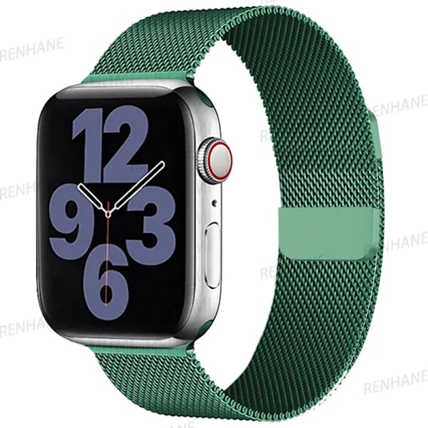 Milanese Armband för Apple Watch Ultra 2 49mm 45mm 46mm 44mm 40mm 42mm 41mm Armband för iWatch Series 10 9 3 4 6 5 SE 7 8 Rem Dark green 42(S3)-44-45-46-49mm