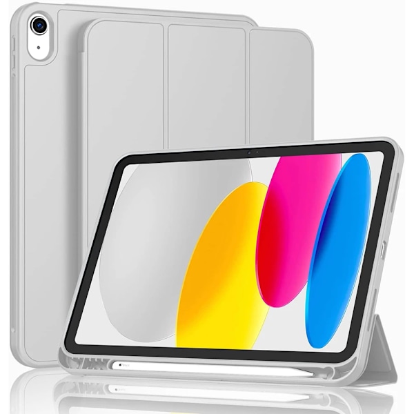Funda Fodral för IPad 10:e Gen IPad Pro11 Air11 2024 IPad Air5 10.2 10.5 Air1 2 5:e 6:e 9.7 Magnetiskt Tablet Fodral med Pennhållare Gray iPad 7th 8th 9th Gen