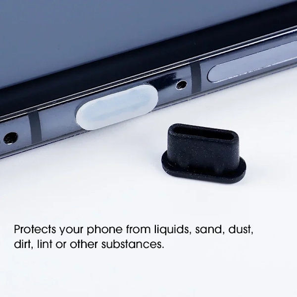 1-10st Typ-C Dammskydd USB Laddningsport Skydd Silikon Anti-damm Skyddsplugg Lock för Samsung Huawei Xiaomi Telefon Dammskydd 1pcs (Transparent)