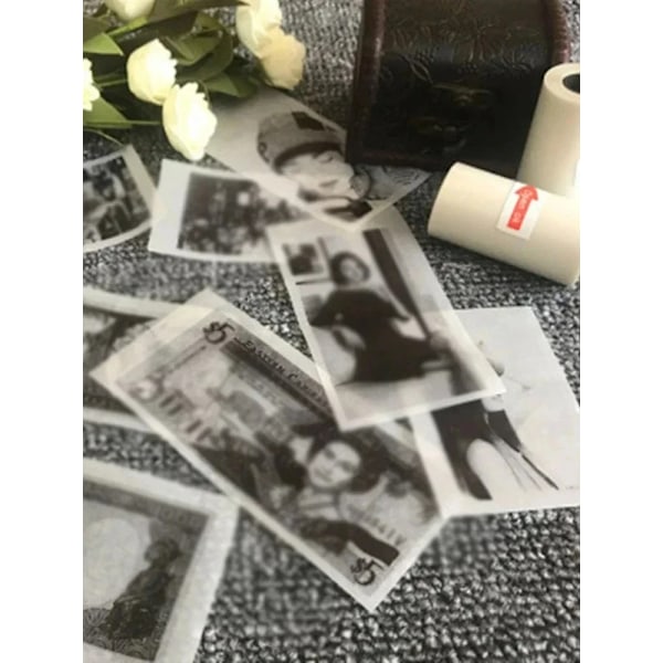 Transparent Termiskt Självhäftande Papper, 57x25mm Används För Mikro Termisk Skrivare Fotoutskriftspapper 3Roll Black On Clear