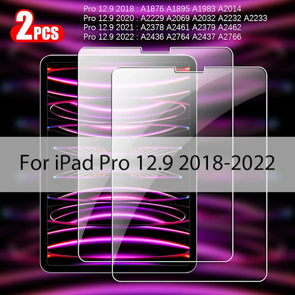 2 st Härdat Glas För Ipad Air 11 M2 M3 5:e 4 Pro 13 12.9 M4 Skärmskydd A16 10 9 9:e 10:e 11:e Generationen 2025 2024 Film Pro 12.9 2018-2022