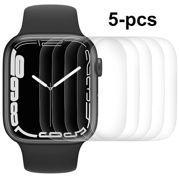 Skärmskydd för Apple Watch Series 9 7 8 41mm 45mm HD Transparent TPU Film iwatch Series 6 5 4 3 2 1 SE 38mm 42mm 40mm 44mm 5-PCS Series 123 38MM