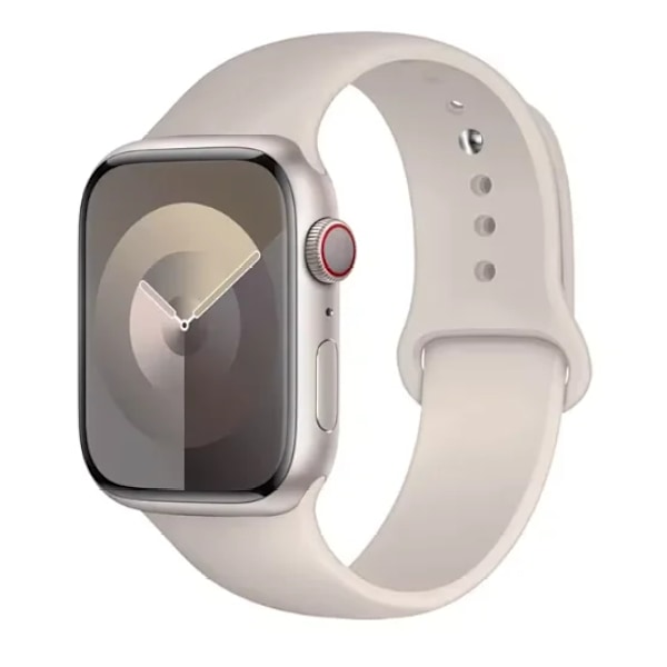 Lämplig för Apple Watch Smart Watch Iwatch3/4/5/6/7/8/Se Generation Ultra Klockarmband Fritt Justerbar Enfärgad Silikon M Starlight 12mm