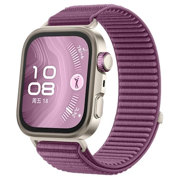 Officiellt Nylon Flätat Loop Armband För Huawei Watch Fit 4 3 Sport Bekvämt Armband Huawei Watch Fit 4 Pro Correa Tillbehör Plum color Huawei Watch Fit 3