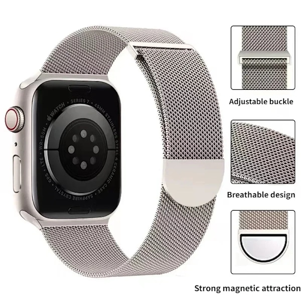 Milanese Armband för Apple Watch Band Ultra2 49mm 10 46mm 9 8 7 45mm 41mm Metall Magnetiskt Armband iWatch 6 5 4 SE2 44mm 40mm 42mm Graphite ash for serise 10 46mm