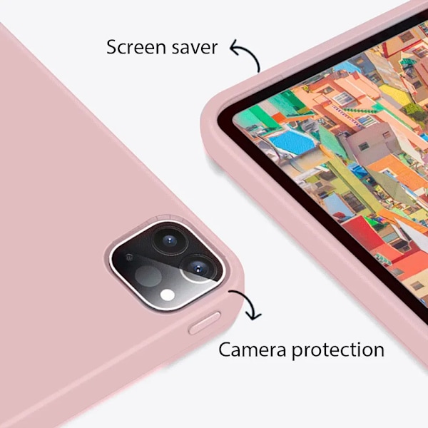 Fodral för iPad Pro 11 13 M3 M2 12.9 10:e 10 Generation A16 10.9 Fodral Funda för iPad Air 5 4 10.2 7/8/9:e Mini 6 10.5 Skyddande skal Pink 7th 8th 9th 10.2