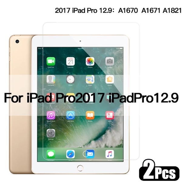 2 st Härdat Glas Skärmskydd för iPad Pro 12.9 11 air4 5 10.9 mini6 4 5 1 2 3 5:e 6:e 7:e 8:e 9:e 10.2 10.5 9.7 2015 Pro 12.9 (2017)