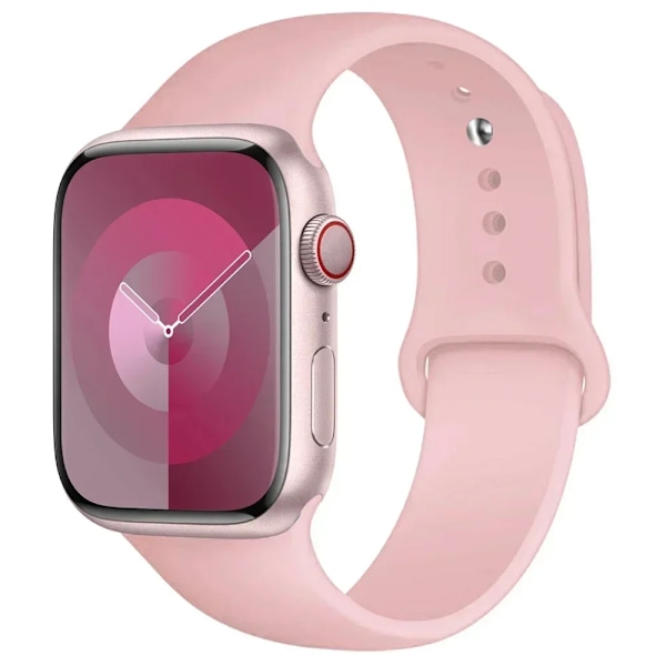 Lämplig för Apple Watch Smart Watch Iwatch3/4/5/6/7/8/Se Generation Ultra Klockarmband Fritt Justerbar Enfärgad Silikon M 1-57Light pink 12mm