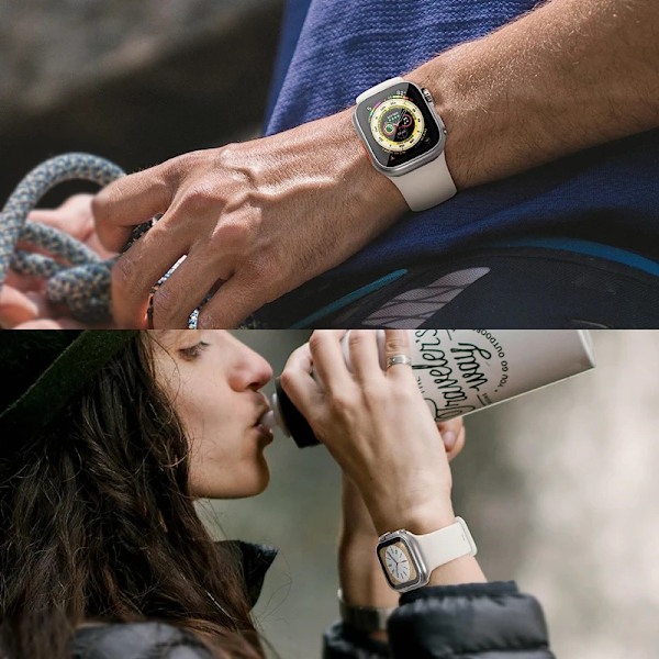 Skärmskydd för Apple Watch 45mm 44mm 40mm 41mm Hårt PC Framsida Baksida Stötfångare Skal iwatch 9 8 7 SE 6 5 4 Ändra Till Ultra titanium Series 10 42mm