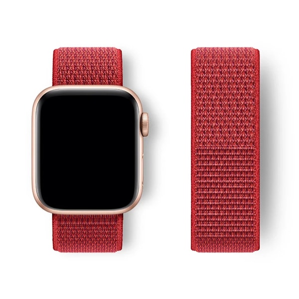 Nylon Loop Armband för Apple Watch band 44mm 40mm 45mm 41mm 46 42mm 49mm 44 45 mm armband iWatch serie 10 9 SE 7 6 5 4 Ultra 2 red 28 42 44 45 46 49 mm