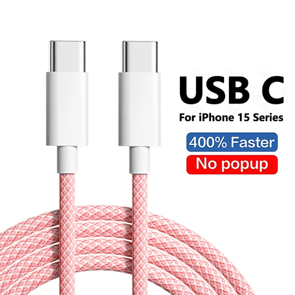 PD 35W Snabbladdare För iPhone 15 Pro Max USB Typ C Laddarkabel För Xiaomi 14 Redmi Note 12 13 Pro Snabbladdningstillbehör Pink 35W 2M Cable