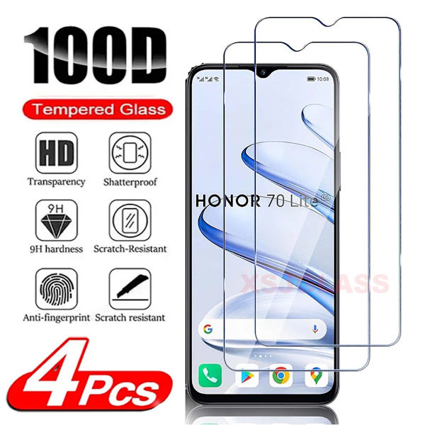 2/4 st HD Skärmskydd för HuaWei Honor 70 Lite Härdat Glas For Honor 70 Lite Tempered Glass