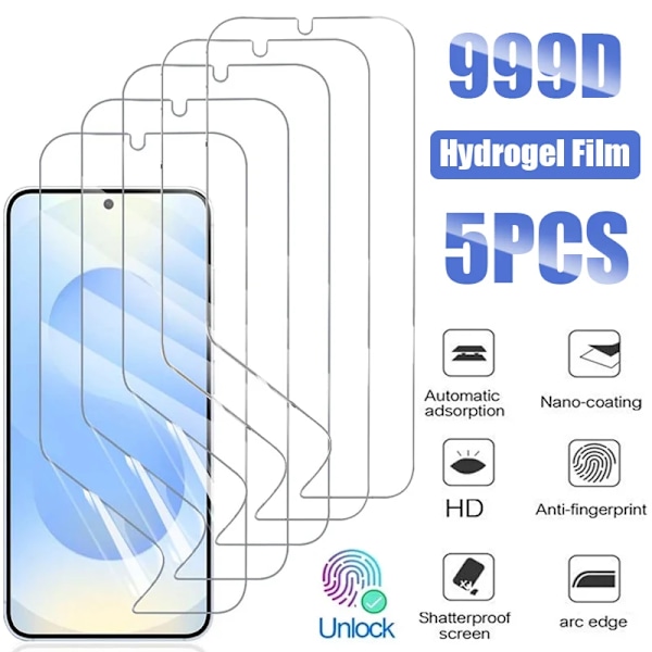 5 st Hydrogelfilm för Samsung Galaxy S25 S24 S23 S22 Ultra Plus S24 FE Full Cover Skärmskydd för Samsung A55 A35 A05S A15 For A05 5Pcs Hydrogel Film