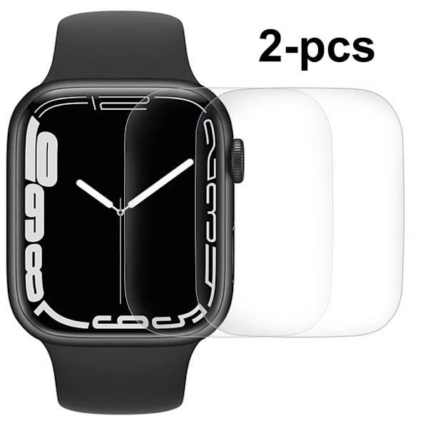 Skärmskydd för Apple Watch Series 9 7 8 41mm 45mm HD Transparent TPU Film iwatch Series 6 5 4 3 2 1 SE 38mm 42mm 40mm 44mm 2-PCS Series 123 38MM