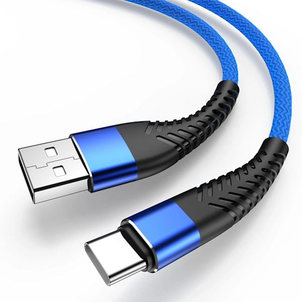 USB Typ A till C Kabel För Samsung S10 A12 A13 A22 A32 A52 Redmi USBC 1m 2m 3m Lång 25cm 50cm Kort Data Laddare Kabel Snabbladdning Blue 1m