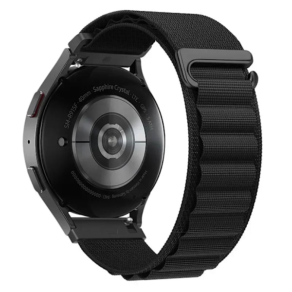 22mm 20mm Nylon Alpine Loop Armband för Huawei Watch GT5 Pro GT5 GT4 GT3-2 46mm Armband Klockarmband för Samsung Watch 7 6 5 4 Bälte black for width 22mm