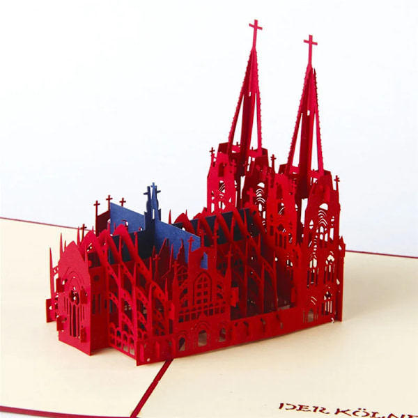 Pop UP 3D Födelsedagskort Världsattraktioner Kort Affärsinbjudan Pojke Gåva Hälsning Turistvykort för Pojkvän Pappa Present Cologne Cathedral