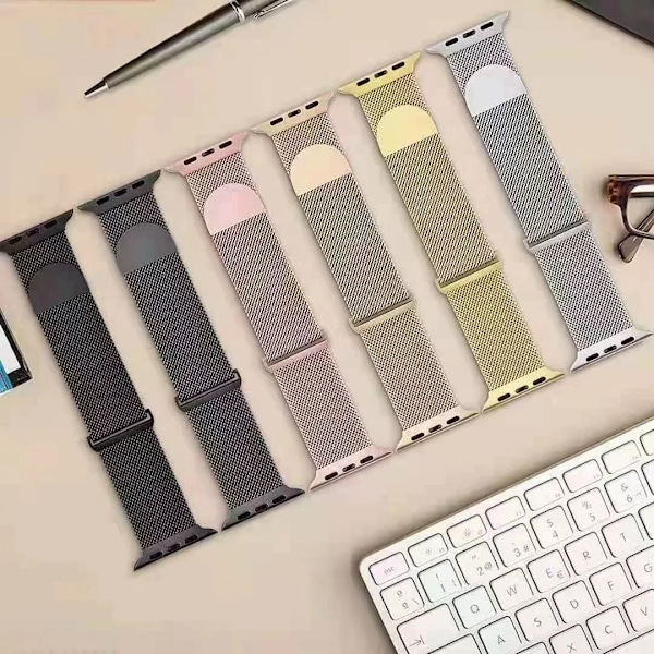Magnetiskt Milanese Armband För Apple Watch Band 10 9 8 7 46mm 42mm 45mm 41mm Ultra 2 49mm Metallarmband iWatch 6 5 4 SE 44mm 40mm Graphite ash NEW For Series 10 46mm
