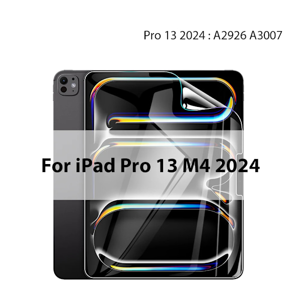 Hydrogel Film för Ipad Pro 13 M4 12.9 Air M2 M3 11 5 4 A16 10 9 9:e 10:e Generationen Mini 7 6 2025 Skärmskydd Tillbehör Pro 13 M4 2024