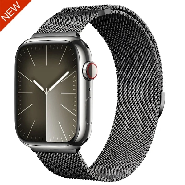 Magnetiskt Milanese Armband För Apple Watch Band 10 9 8 7 46mm 42mm 45mm 41mm Ultra 2 49mm Metallarmband iWatch 6 5 4 SE 44mm 40mm Graphite ash NEW For Series 10 46mm