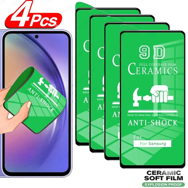 4 st Skärmskydd för Samsung Galaxy A54 5G A52 A51 A71 A70 A50 A53 A14 A13 A12 A34 A73 A72 A50 A33 A32 Mjuk Keramisk Film A72 5G 4 Pieces