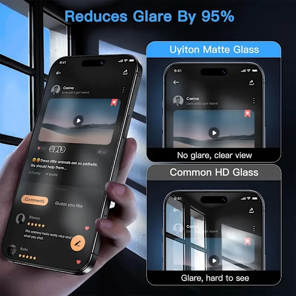 3-pack Oleofobisk Beläggning Dammtät Enkel Installation Matt Skärmskydd För iPhone 16 14 13 12 11 15 Pro Max Plus XS XR Glas For iPhone 14 3Pcs Matte Glass
