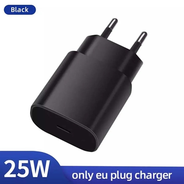 25W PD Laddare USB C Snabbladdare för Samsung Galaxy S22 S23 Ultra Note 10 + 5G Mobiltelefon Typ C Snabbladdande Väggadapter Black EU