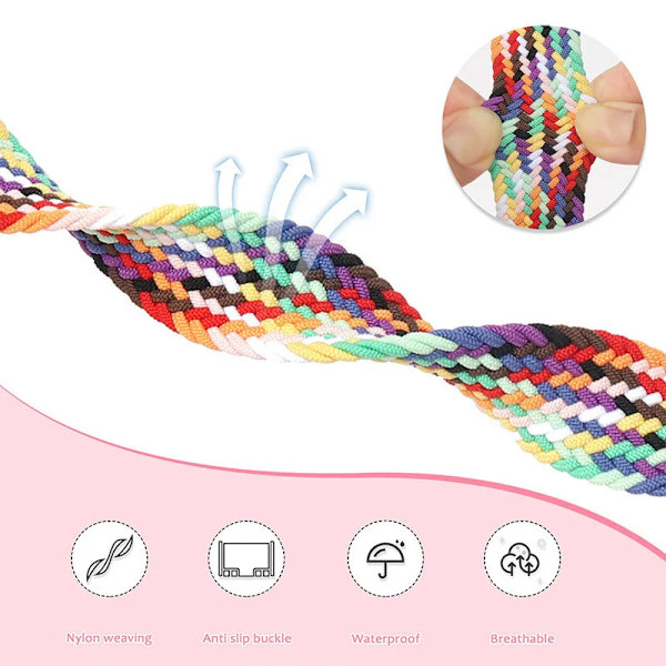 Flätat armband för HUAWEI Watch Fit 4 Pro-rem Magnetisk nylon Solo Loop Armband för Smartwatch Huawei Watch Fit 4/3-remmar Starlight pink For Huawei fit 4