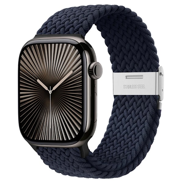 Armband för Apple Watch 46mm 45mm 44mm 49mm 40mm 41mm 42mm Flätad loop correa armband iWatch serie 10 8 9 7 5 se 6 4 Ultra charcoal 38 40 41 S10-42 mm