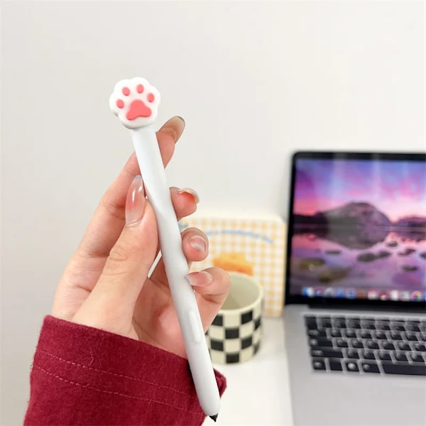 Silikon Pennfodral Tablet Touch Stylus Penna Skydd Tecknad Söt för Samsung Galaxy Tab S6 Lite S7 FE S8 Ultra S9 Plus S6 Lite White Paw
