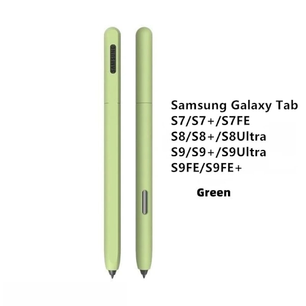 Silikon Pennfodral Tablet Touch Stylus Penna Skydd Enfärgad för Samsung Galaxy Tab S6 Lite S Pen S7 FE S8 Ultra S9 Plus S7-green