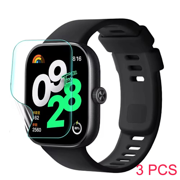 För Xiaomi Redmi Watch 4 9D Böjd Mjuk Hydrogel Film Skärmskydd Ej Glas För Readmi Watch 4 HD Klar Skyddsfilm 3pcs For Redmi Watch 4