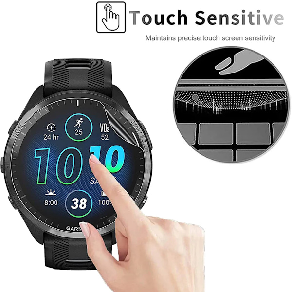 Skyddsfilm för Garmin Forerunner 965 955 265 255 245 Skärmskydd för Garmin Forerunner 945 935 745 235 165 55 45 Film 2PCS Garmin foreruuner965