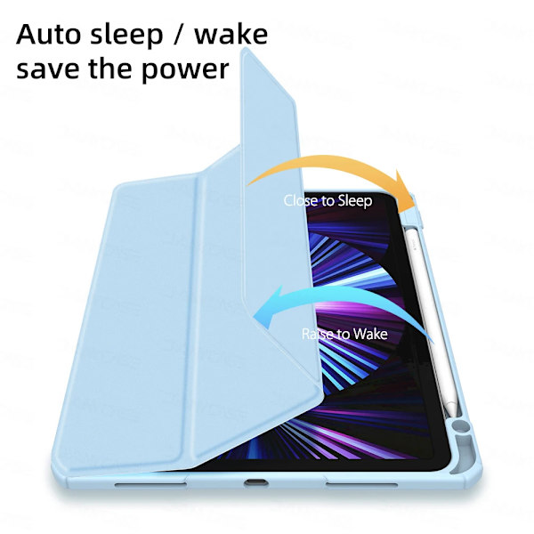 Fodral för iPad 13 tum M2 M4 2024 för iPad Air 11 Air 5/4 10.9 Pro 11 Mini 7 6 8.3 tum 10.2 7/8/9:e iPad 10:e 10.9 9.7 5/6:e Skydd Dark blue Pro 11 2nd 3rd 4th