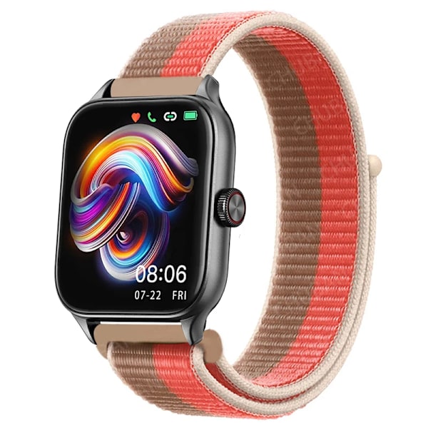 20mm 22mm Nylon Loop band för Amazfit GTS4/2/3/3pro/2e/GTS2 Mini/GTR 4 42mm/47mm/GTR2/2e/stratos armband Amazfit bip rem 70 Wheat 22mm