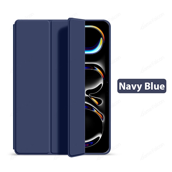 Fodral för Ipad Pro 13 M4 12.9 A16 10 9 9:e 10:e Generationen Funda För Ipad Air 11 5 4 3 2 1 Mini 6 7 M2 M3 2025 Skyddstillbehör Navy Blue 7th 8th 9th 10.2